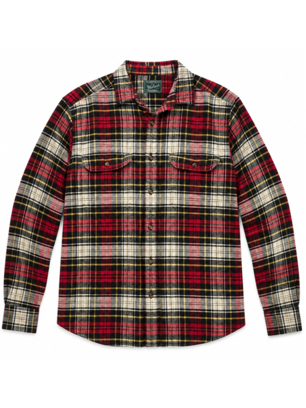 Woolrich Flannel Shirt Mens XL Red Yellow Plaid Button Workwear Top Long Sleeve